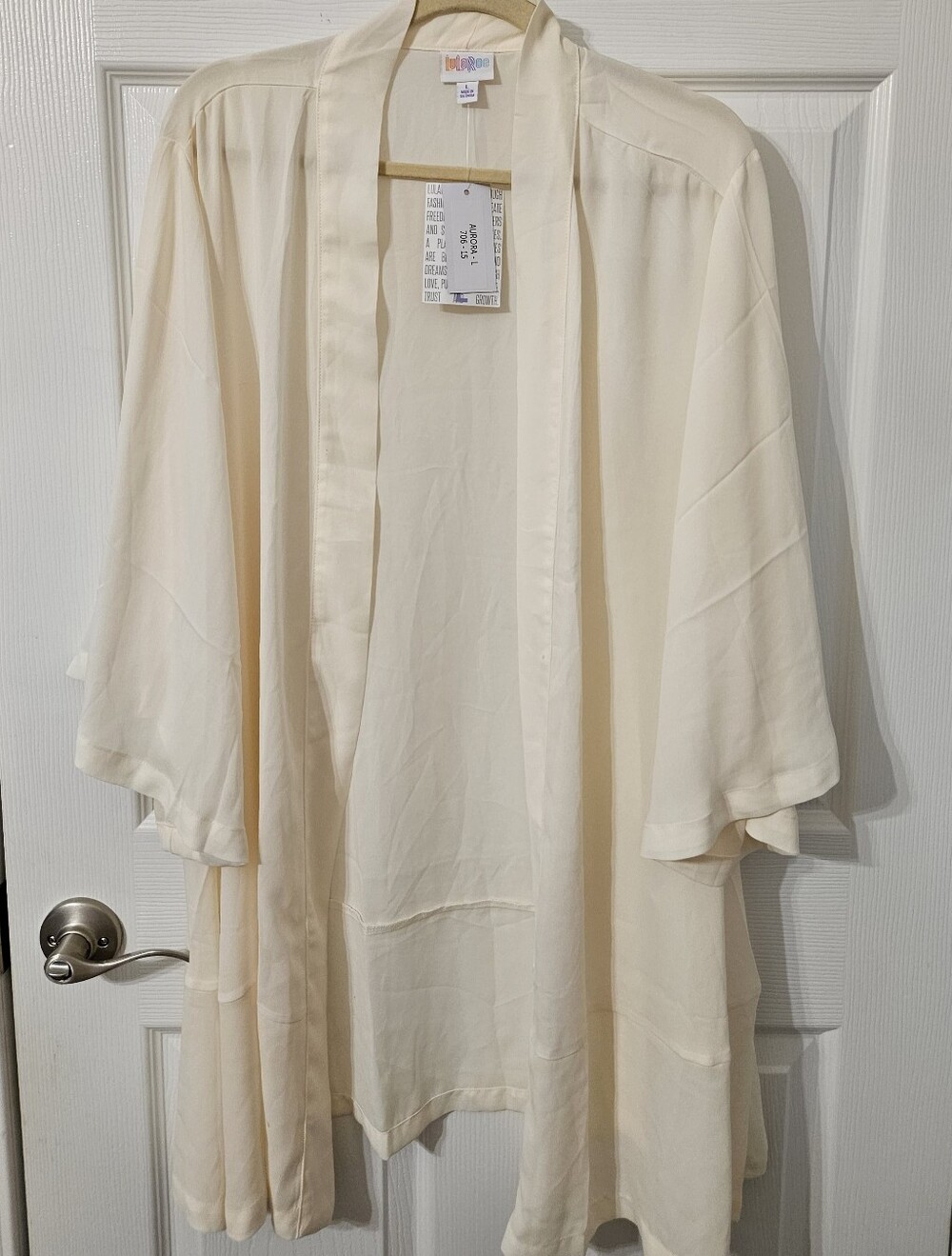 Ivory Open Front Drape Kimono Cardigan NWT